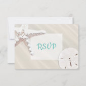 Sand Dollar en Starfish Oceanic Wedding RSVP (Achterkant)