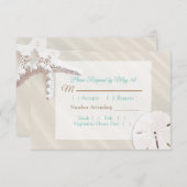 Sand Dollar en Starfish Oceanic Wedding RSVP (Voorkant / Achterkant)