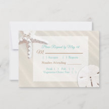 Sand Dollar en Starfish Oceanic Wedding RSVP