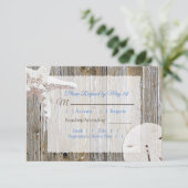 Sand Dollar en Starfish Oceanic Wedding RSVP (Staand voorkant)