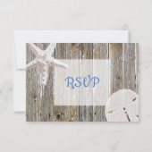 Sand Dollar en Starfish Oceanic Wedding RSVP (Achterkant)