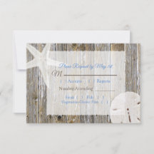 Sand Dollar en Starfish Oceanic Wedding RSVP