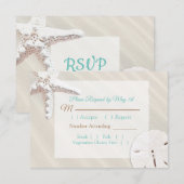 Sand Dollar en Starfish Oceanic Wedding RSVP Kaartje (Voorkant / Achterkant)