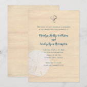 Sand Dollar Hearts Wood Beach Ceremony Weddenschap Kaart (Voorkant / Achterkant)