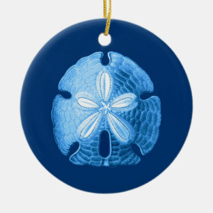 Sand Dollar in Shades of indigo Blue Keramisch Ornament