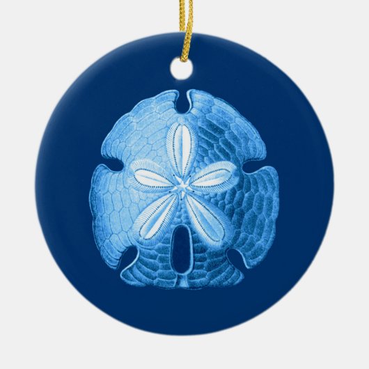 Sand Dollar in Shades of indigo Blue Keramisch Ornament (Voorkant)