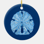 Sand Dollar in Shades of indigo Blue Keramisch Ornament (Achterkant)