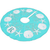 Sand Dollar Kerstmis Aqua Blue Monogram Kerstboom Rok (Gekanteld)