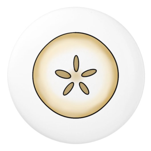 Sand Dollar Kusthuis Keramische Knop (Voorkant)