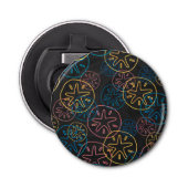 Sand Dollar Lines Red Yellow Blue Button Flesopener (Voorkant)