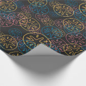 Sand Dollar Lines Red Yellow Blue Cadeaupapier (Hoek)