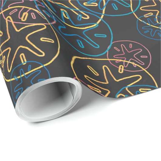 Sand Dollar Lines Red Yellow Blue Cadeaupapier (Rol Hoek)