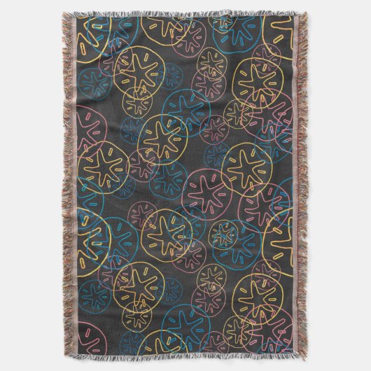 Sand Dollar Lines Red Yellow Blue Deken (Voorkant Verticaal)