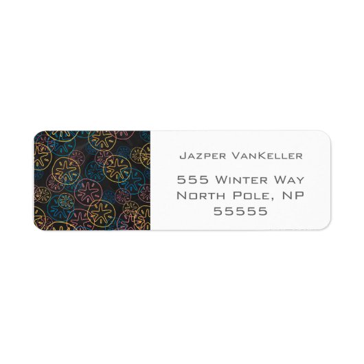 Sand Dollar Lines Red Yellow Blue Etiket (Voorkant)