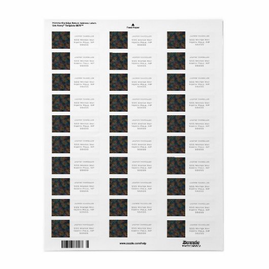 Sand Dollar Lines Red Yellow Blue Etiket (Full Sheet)