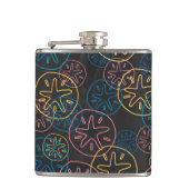 Sand Dollar Lines Red Yellow Blue Heupfles (Voorkant)