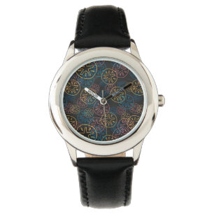 Sand Dollar Lines Red Yellow Blue Horloge