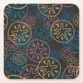 Sand Dollar Lines Red Yellow Blue Kartonnen Onderzetters (Voorkant)