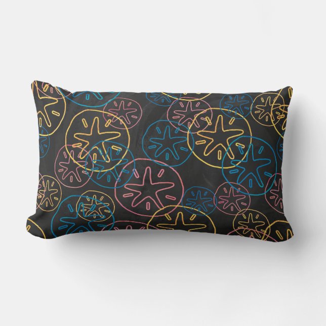 Sand Dollar Lines Red Yellow Blue Kussen (Voorkant)