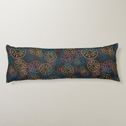 Sand Dollar Lines Red Yellow Blue Lichaamskussen (Achterkant)