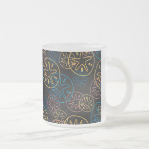 Sand Dollar Lines Red Yellow Blue Matglas Koffiemok