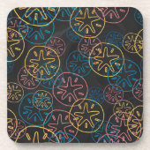 Sand Dollar Lines Red Yellow Blue Onderzetter (Voorkant)