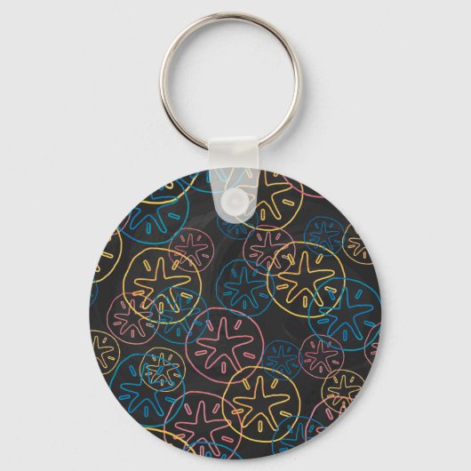 Sand Dollar Lines Red Yellow Blue Sleutelhanger (Voorkant)
