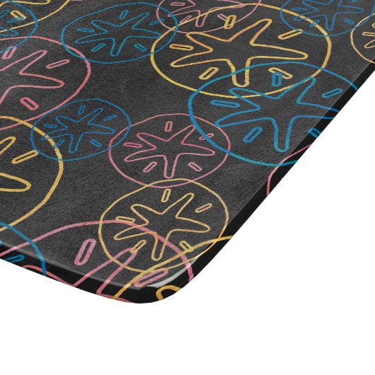 Sand Dollar Lines Red Yellow Blue Snijplank (Hoek)