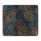 Sand Dollar Lines Red Yellow Blue Snijplank (Voorkant)