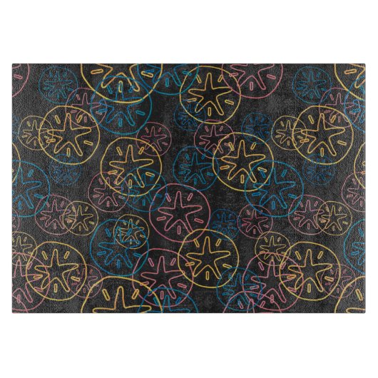 Sand Dollar Lines Red Yellow Blue Snijplank (Voorkant)