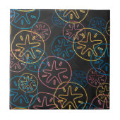 Sand Dollar Lines Red Yellow Blue Tegeltje (Voorkant)