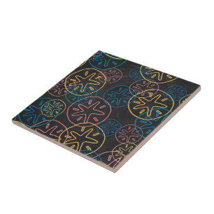 Sand Dollar Lines Red Yellow Blue Tegeltje