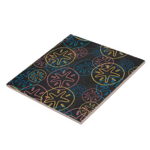 Sand Dollar Lines Red Yellow Blue Tegeltje