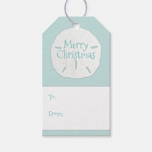 Sand Dollar Mint Green Stropdas op Gift Labels Cadeaulabel (Voorkant)