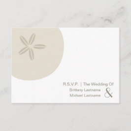 Sand Dollar Modern Wedding R.S.V.P. RSVP Kaartje