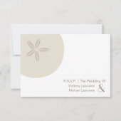 Sand Dollar Modern Wedding R.S.V.P. RSVP Kaartje (Voorkant)
