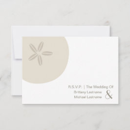 Sand Dollar Modern Wedding R.S.V.P. RSVP Kaartje