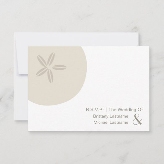 Sand Dollar Modern Wedding R.S.V.P. RSVP Kaartje (Voorkant)
