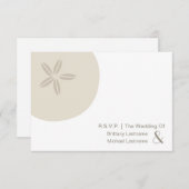Sand Dollar Modern Wedding R.S.V.P. RSVP Kaartje (Voorkant / Achterkant)