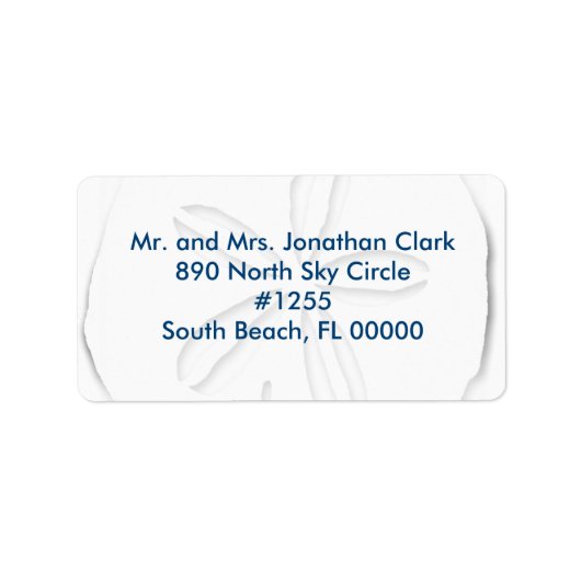 Sand Dollar Navy Sjabloon Text Address Label (Voorkant)