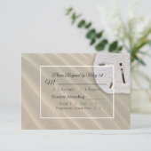 Sand Dollar Oceanic Wedding RSVP-kaart RSVP Kaartje (Staand voorkant)