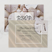 Sand Dollar Oceanic Wedding RSVP-kaart RSVP Kaartje (Voorkant / Achterkant)