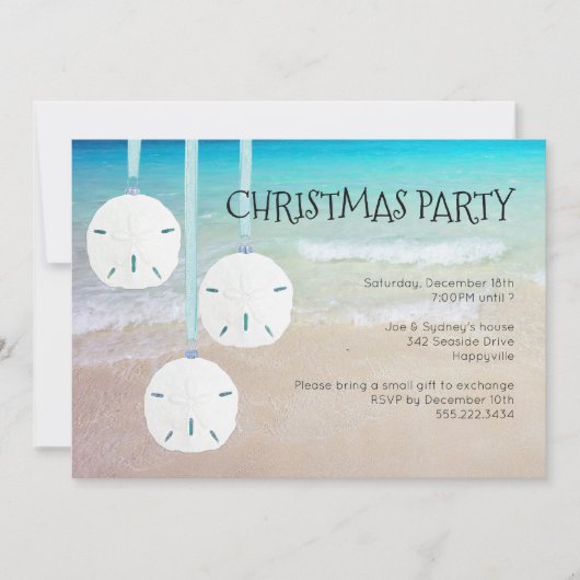 Sand Dollar Ornamenten Kerstfeest Kaart (Voorkant)