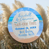 Sand Dollar Round Save the Date Cards Kaart