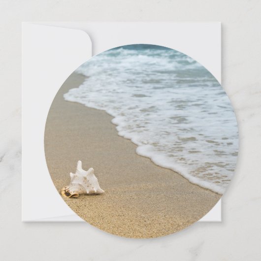 Sand Dollar Round Save the Date Cards Kaart (Achterkant)
