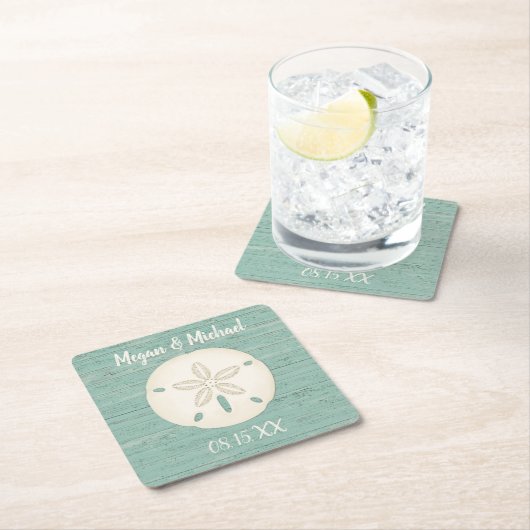 Sand Dollar Rustic Beach Kartonnen Onderzetters (Insitu)