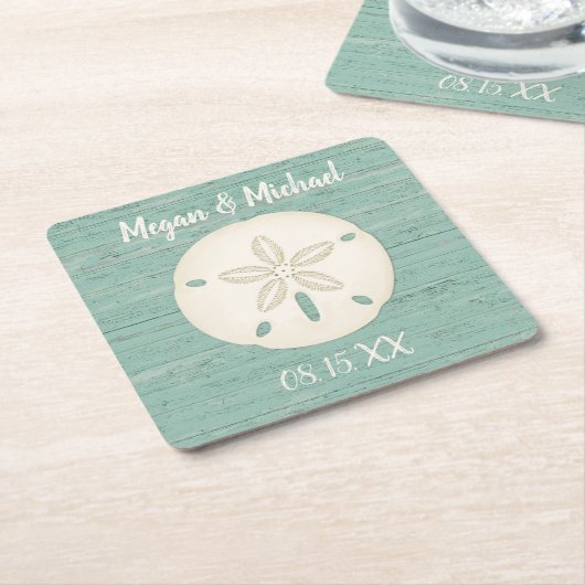 Sand Dollar Rustic Beach Kartonnen Onderzetters (Schuin)