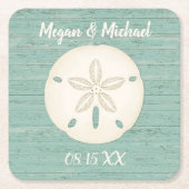 Sand Dollar Rustic Beach Kartonnen Onderzetters (Voorkant)