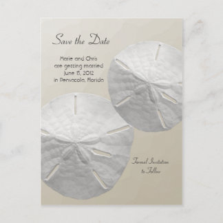 Sand Dollar Save the Date Beach Theme Wedding Aankondigingskaart