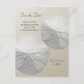 Sand Dollar Save the Date Beach Theme Wedding Aankondigingskaart (Voorkant)